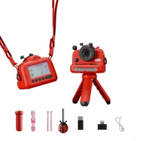 Zoegneer Kinder-Touchscreen-HD-Kamera mit Thermo-Fotodrucker, WLAN, 7,6 cm Display, 6600 W Pixel, 1200 mAh Akku, kompaktes, tragbares ABS-Material für Kinder, Rot / Gelb