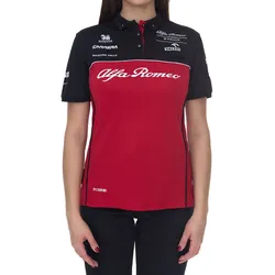ALFA ROMEO Damen Polo-Shirt Freizeit-Shirt Kurzarm-Shirt ARR_RTCPOW21 Rot/Schwarz - XS