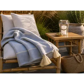 Chic Antique Aix Plaid 150 x 130 cm Blau/Türkis