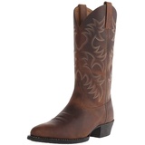 ANUFER Männer Stilvoll Gestickt Cowboy-Stiefel Western Absatz Spitze Zehe Slip-On Stiefel Mit Mittlerer Wade Braun SN071164 EU44.5 - 44.5 EU