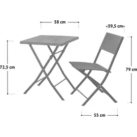 Svita Balkonset 3-tlg. grau klappbar