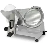 Vertes Gastro Aufschnittmaschine Schneidemaschine, Elektrisch mit 150W, Messer mit 250mm Durchmesser, Schnittstärke 0 bis 12mm, Allesschneider mit Aluminium Gehäuse, Inkl. Schleifstein
