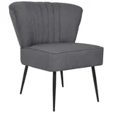 furnicato Cocktailsessel Komfortabler Cocktailstuhl Dunkelgrau 64x73x81 cm mit (1-St), Gepolsterter Cocktailsessel mit Stahlbeinen für dein Wohnzimmer grau