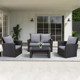 MeXo Lounge-Set 4-tlg. schwarz