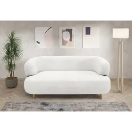 Home Affaire 2-Sitzer HOME AFFAIRE "Tistam Runde Form", weiß, B:160cm H:73cm T:86cm, 95% Polyester, 5% Nylon, Sofas, perfektes Einzelstück, organische Form, Füße aus massivem Holze
