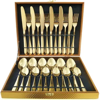 Magicpro Besteck Set, Gold Besteck Set, Edelstahl Set Service Für 6 Personen, 24