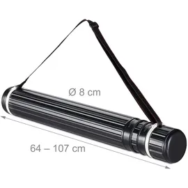 Relaxdays Posterrolle, bis Größe A0, Transport Poster & Zeichnungen, 64–107 cm, Zeichenrolle, schwarz/weiß