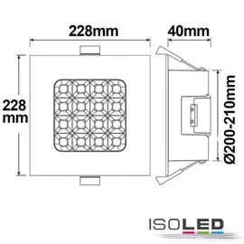 Fiai IsoLED LED Downlight Prism 25W eckig neutralweiß dimmbar