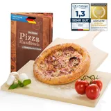 Pizzastein und Pizzaschieber DELUXE Set - Pizzaschaufel & Backstein aus Cordierit 3-tlg Set, für Backofen und Gas-Grill