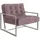 s-style möbel Loungesessel 84 x 81 x 89 cm Rosa/Silber mit Wellenunterfederung