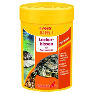sera Raffy I Nature 100 ml (12 g) - Artgerechte Abwechslung mit viel leckerem Gammarus, Futter für Baby Schildkröten d.h. Wasserschildkröten
