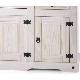 SAM Outillage SAM® Sideboard Kommode 132 x 84 x 44 cm Pinienholz weiß grau lasiert MEXICO