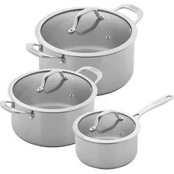 KUHN RIKON Kochtopf-Set ALLROUND 3 teilig Glasdeckel INDUKTION