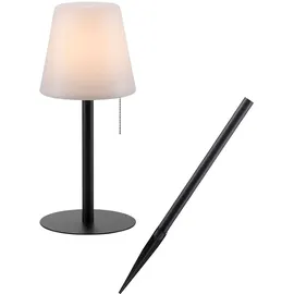 just light. Tischlampe Außen Steckleuchte weiß LED Tischleuchte dimmbar Akku Gartenlampe modern Wegeleuchte, schwarz, Led 2w 100lm 3000k warmweiß, Dxh 16,5x76 cm