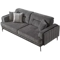 Villa Möbel Sofa Note, 1 Stk. 3-Sitzer, mit Relax-/Bettfunktion durch umklappbare Rückenlehne grau