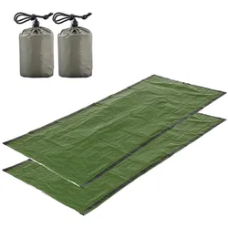 2 Stück Notfalldecke mit Kompressionssack, tragbarer, leichter Notfallschlafsack für grün