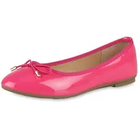VAN HILL Damen Klassische Ballerinas in Fuchsia Lack