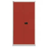 Bisley Aktenschrank Universal Flügeltürenschrank in Lichtgrau/Kardinalrot - Maße: H 181 x B 91 x T 40 cm grau|rot