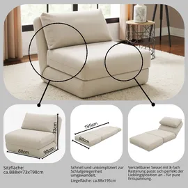 LeGer Home by Lena Gercke Sessel "Amara", silber, B:88cm H:73cm T:98cm, 100% Polyester, LEGER HOME BY LENA GERCKE, Sessel, Sessel, Schlafsessel ausklappbar, Bettsessel, mit Rasterung