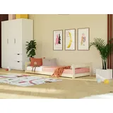 Niedriges Holzeinzelbett SAFE 2-in-1 mit zwei Kopfteilen 80x160 cm Petroleum