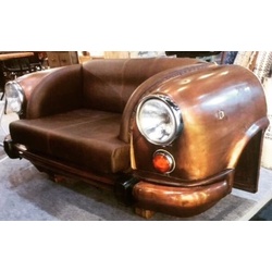 Casa Padrino Designer Autosofa Braun / Bronzefarben 159 x 65 x H. 75 cm - Wohnzimmer Sofa im Auto Design - Wohnzimmer Auto Möbel