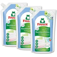 Frosch Weichspüler Baumwollblüten 1 Liter pflegend mit Baumwolle (3er Pack)