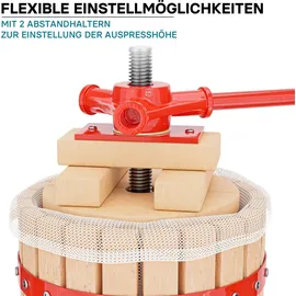 Wiltec Obstpresse 6 l Buchenholz Rot/Braun