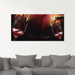 Artland Glasbild »Wein - Rotwein«, Getränke, (1 St.), in verschiedenen Größen Artland Farbe Bild(er): rot