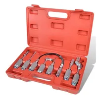VidaXL Adapter Fettpressen, 7 tlg. Set, Panzerschlauch