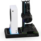 IMP Tech DLX Ladegerät mit Kühlventilatoren Schwarz für Xbox Series X / S