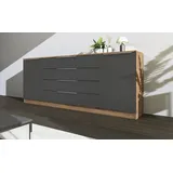 borchardt Möbel Kommode BORCHARDT MÖBEL "Oliva, Kommode mit Metallgriffen", grau (eichefarben vintage, graphit matt), B:200cm H:78cm T:35cm, Holzwerkstoff, Sideboards, Kommode, Breite 200 cm, mit 4 Schubkästen