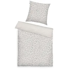 Tom Tailor LEO LOOK Leopardenmuster Grau/Weiß 135 x 200 cm + 80 x 80 cm
