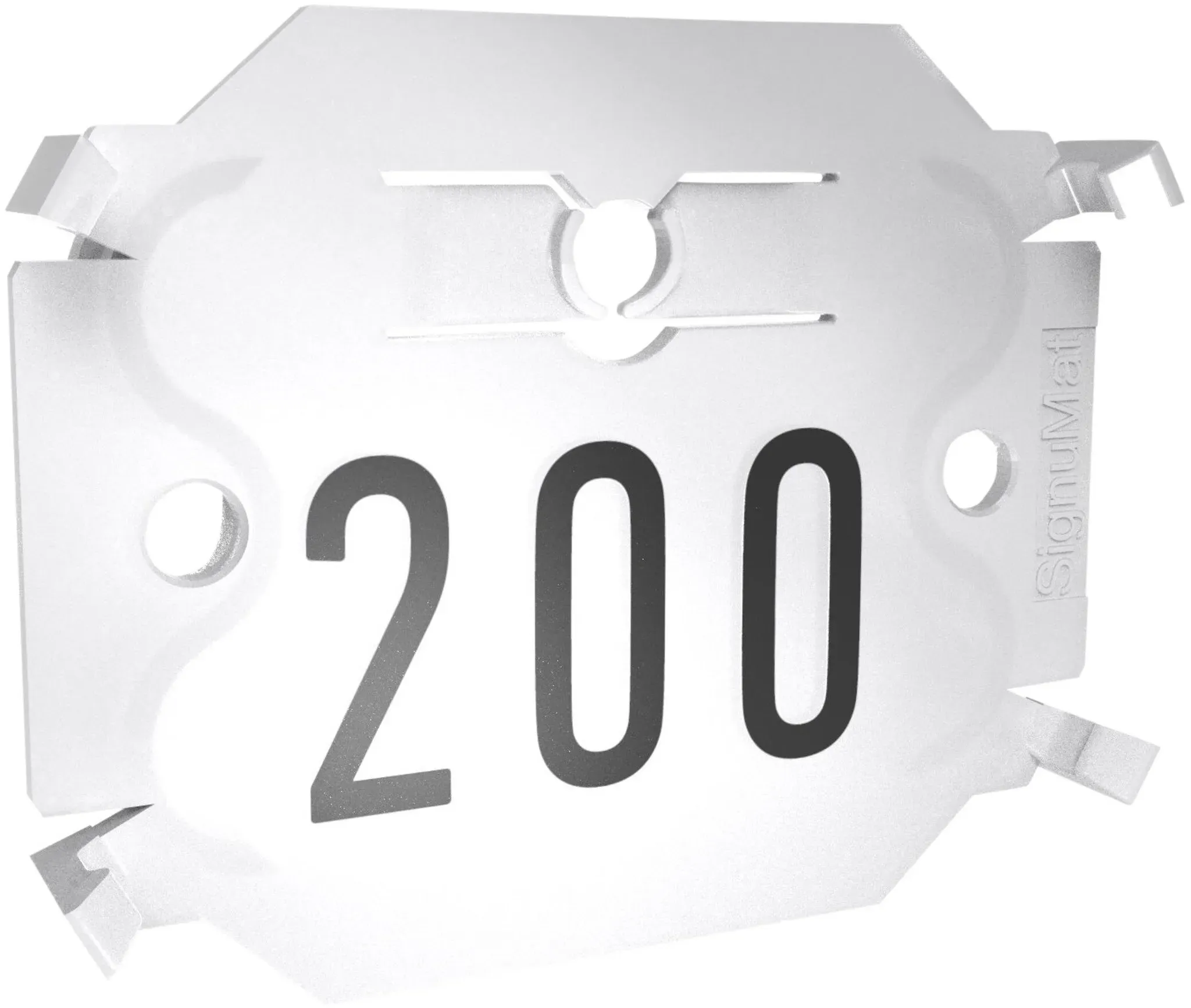 Signumat Kunststoffplättchen Arbo Tag Typ 08 Resistant White mit Stahlnägeln, Beschriftung fix, weiß