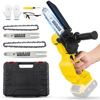 6 Zoll Mini-Kettensäge 18V Akku Kettensäge Ersatz für Dewalt, Kabellose Tragbare Einhand-Kettensäge mit Sicherheitsschloss,2 Ketten für Baumzweige, Hof, Haushalt und GartenGarten (Kein Akku)