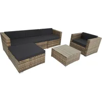 Tectake Milano Rattan Lounge Variante 2 natur