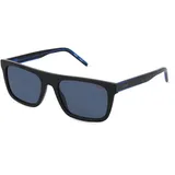 Hugo HG 1297/S Unisex-Sonnenbrille Vollrand Quadratisch Acetat-Gestell, schwarz