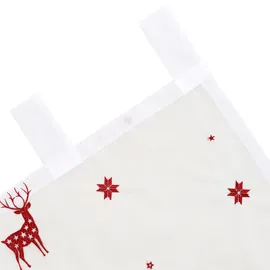 OTTO home Gardine OTTO HOME "Elch" Gr. 1, rot, B:140cm H:145cm, Voile, Polyester, Gardinen, Gardine, 1 Schal, Mit Rentieren, Sternen und Schneeflocken bestickt