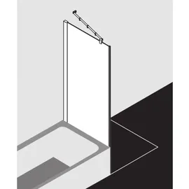 Kermi Pasa XP Seitenwand verkürzt neben Badewanne PXTVD10016VYK 100x160cm, silber glanz, ESG SR OpacoClean