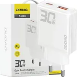 DUDAO GaN A30EU 30W USB-A / USB-C Wall Charger - White