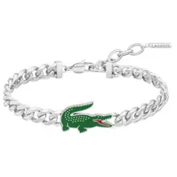Lacoste für Herren. 2040226 Versilbertes Gliederarmband (OSFA), Lässig, Armbänder, Rostfreier Stahl