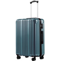 COOLIFE Hartschalenkoffer Rollkoffer Reisekoffer Handgepäck, PC+ABS-Material leicht, mit TSA-Schloss und 4 multidirektionale Räder, 2 Jahre Garantie, langlebig(Blaugrün, L(66cm))