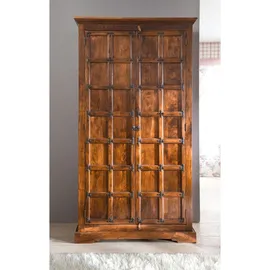Massivmoebel24 Drehtürenschrank OXFORD 115 x 212 x 60 cm Braun