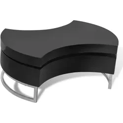 vidaXL Couchtisch Form-Verstellbar Hochglanz Schwarz