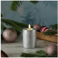 MARELIDA LED Kerze LINA 11 cm 7 cm silber