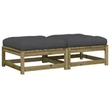 vidaXL Gartenhocker mit Kissen 2 Stk. Kiefernholz Imprägniert