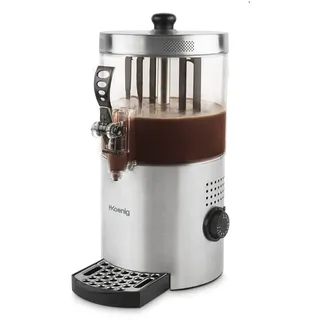 h.koenig Heiße Schokolade Edelstahl SHK800, 1200W, Herausnehmbarer 3L Behälter, Regulierbare Thermotast, Warmhalten, Anti-Tropf-System, Spülmaschinengeeignet
