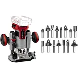 Einhell Professional Akku-Oberfräse TP-RO 18 Li BL-Solo Power X-Change (18 V, Li-Ion, Hubhöhe 35 mm, Brushless-Motor, inkl. Parallelanschlag, 15 tlg. Fräser-Set, ohne Akku & ohne Ladegerät)