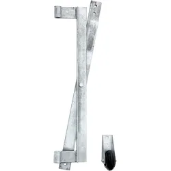Torbeschlag ALBERTS "Hebetorbeschlag", silber, B:13,8cm H:9,35cm T:70cm, Stahl, Beschläge, für Holztore und unebene Geländeverläufe