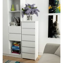 akord furniture factory AKORD CL6 Weiß 40 cm 6 Schubladen B40 x H109 x T35 cm