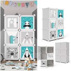 VICCO Kleiderschrank ANDY Kinder Regal DIY modular 6 Fächer Kleiderstange Steckregal